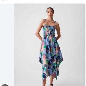 Gap smocked handkerchief hem cotton dress